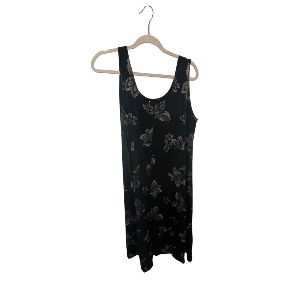 Vintage Hugs & Kisses Dainty Cottage Boho Plus Black Maxi Bodycon Slip Dress 3XL - Picture 6 of 6